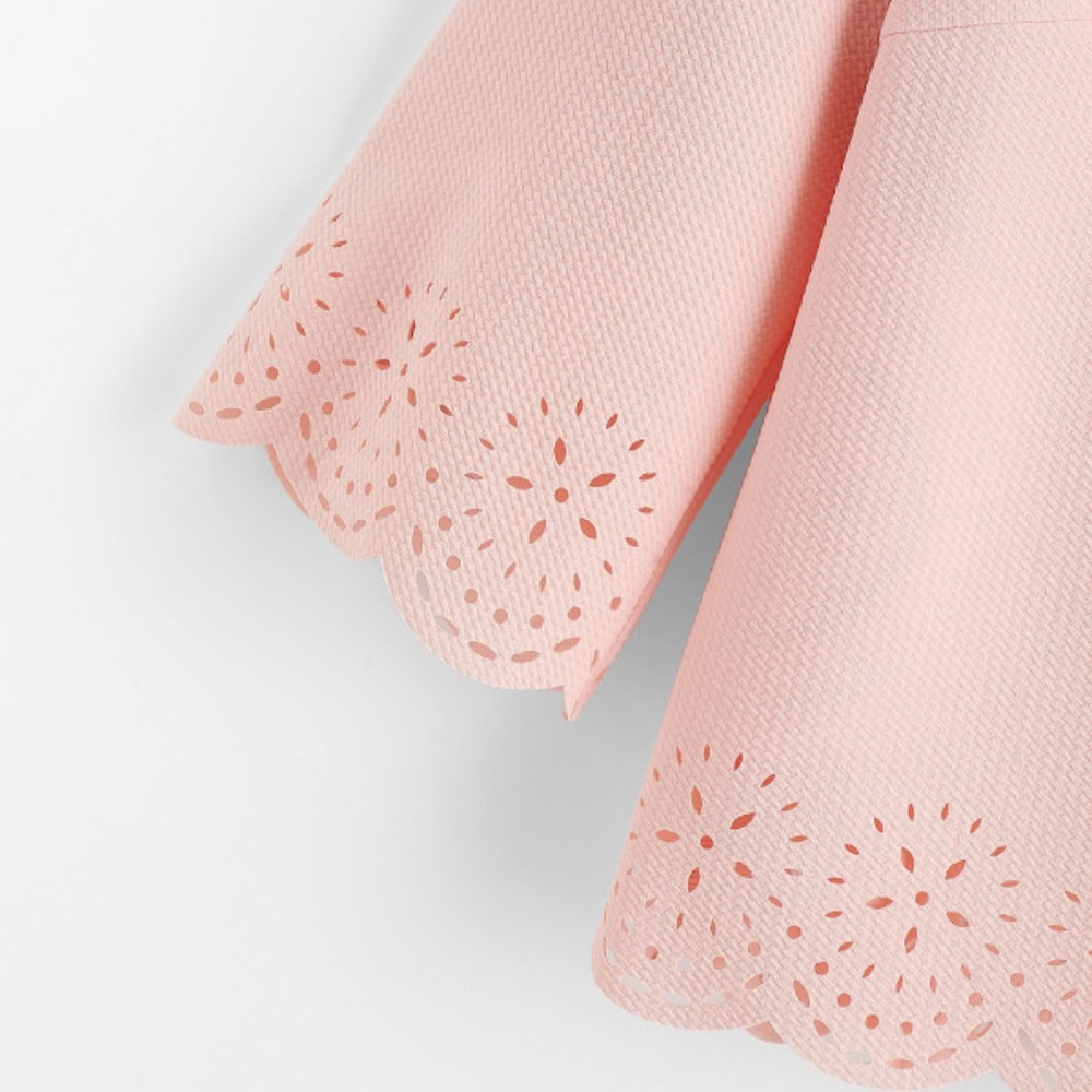 NWT Scallop Sleeve Blush Top - Picture 3 of 3